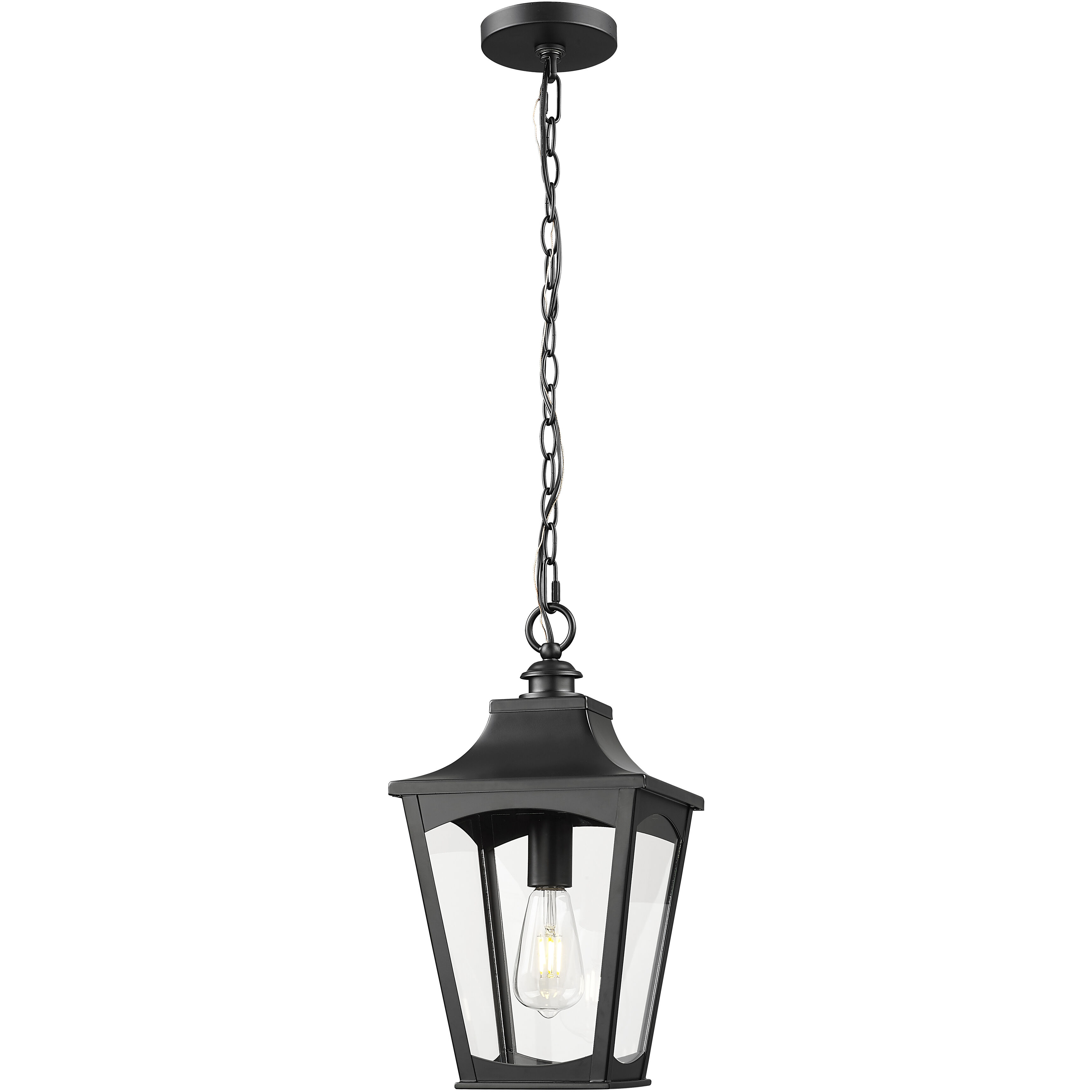 Curry 1 Light 9 inch Powder Coated Black Outdoor Hanging Lantern